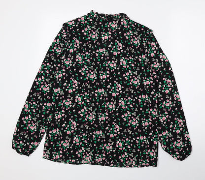Marks & Spencer Womens Multicoloured Floral Polyester Basic Blouse Size 8 V-Neck