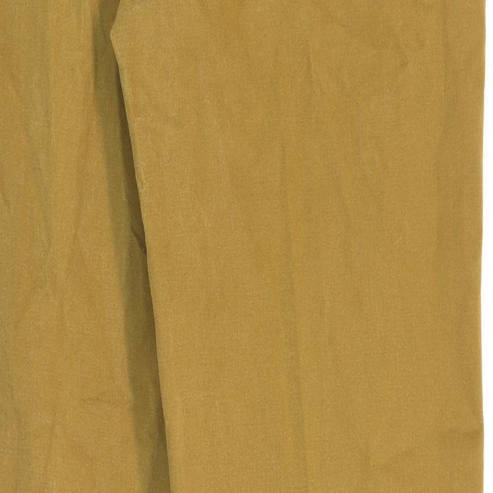 John Lewis Womens Brown Cotton Dress Pants Trousers Size 34 in L31 in Regular Zip