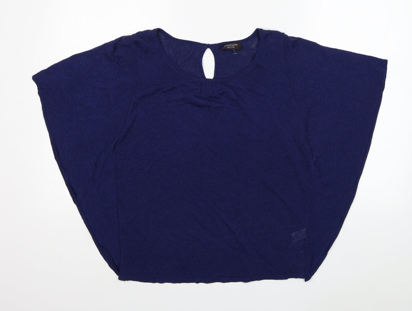 Principles Womens Blue Viscose Basic T-Shirt Size M Scoop Neck