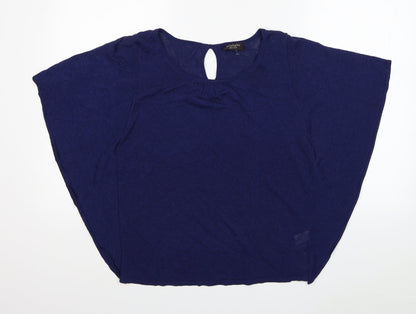 Principles Womens Blue Viscose Basic T-Shirt Size M Scoop Neck