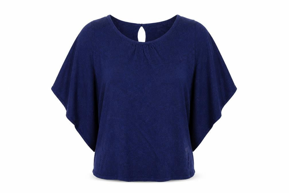 Principles Womens Blue Viscose Basic T-Shirt Size M Scoop Neck