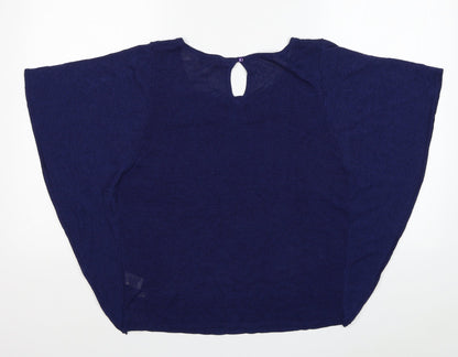 Principles Womens Blue Viscose Basic T-Shirt Size M Scoop Neck