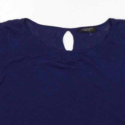 Principles Womens Blue Viscose Basic T-Shirt Size M Scoop Neck