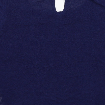 Principles Womens Blue Viscose Basic T-Shirt Size M Scoop Neck