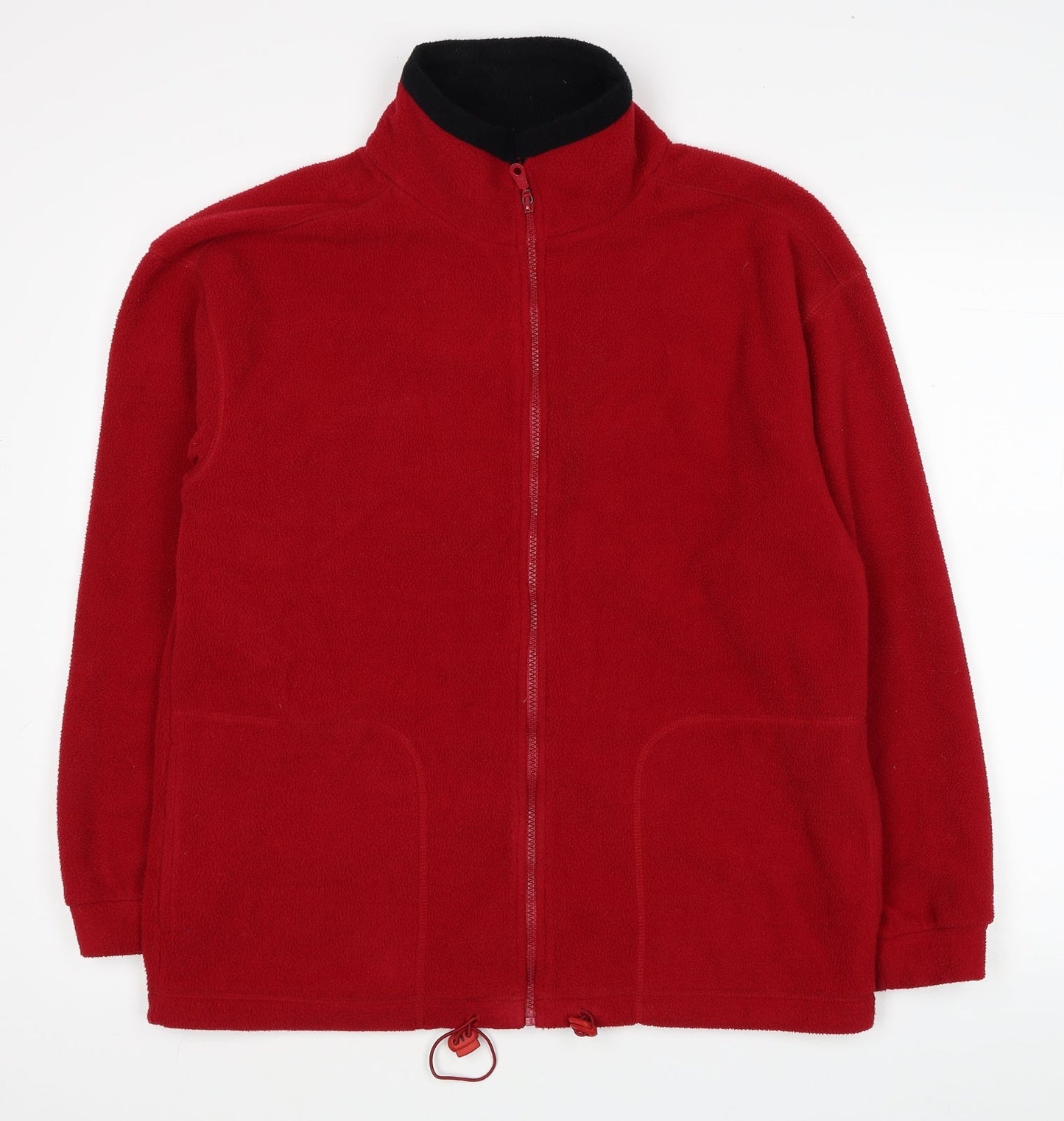Best Basics Womens Red Polyester Full Zip Sweatshirt Size 10 Zip
