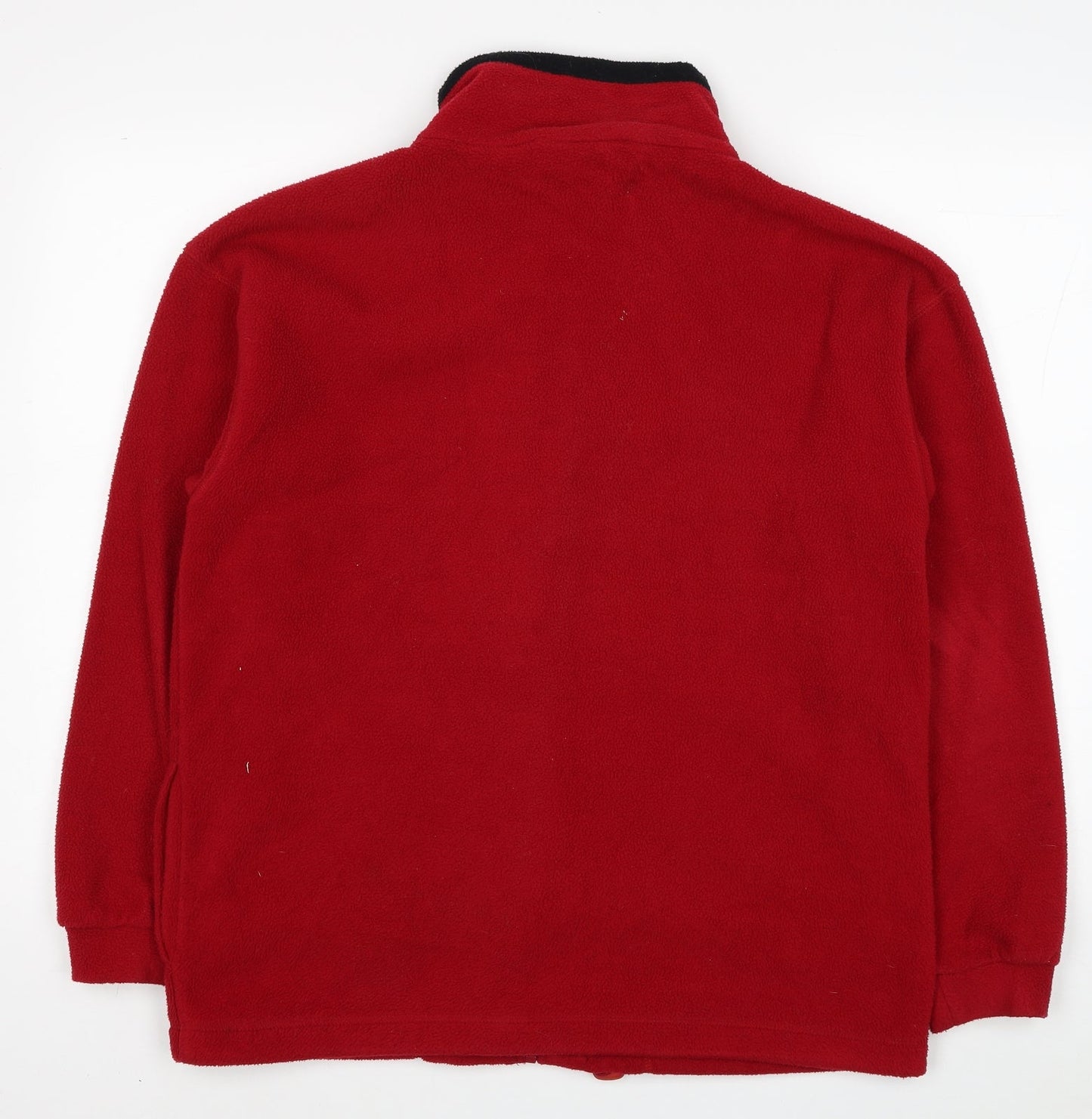 Best Basics Womens Red Polyester Full Zip Sweatshirt Size 10 Zip