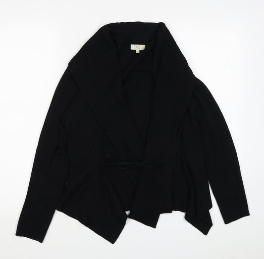 CC Fashion Womens Black V-Neck Acrylic Cardigan Jumper Size M