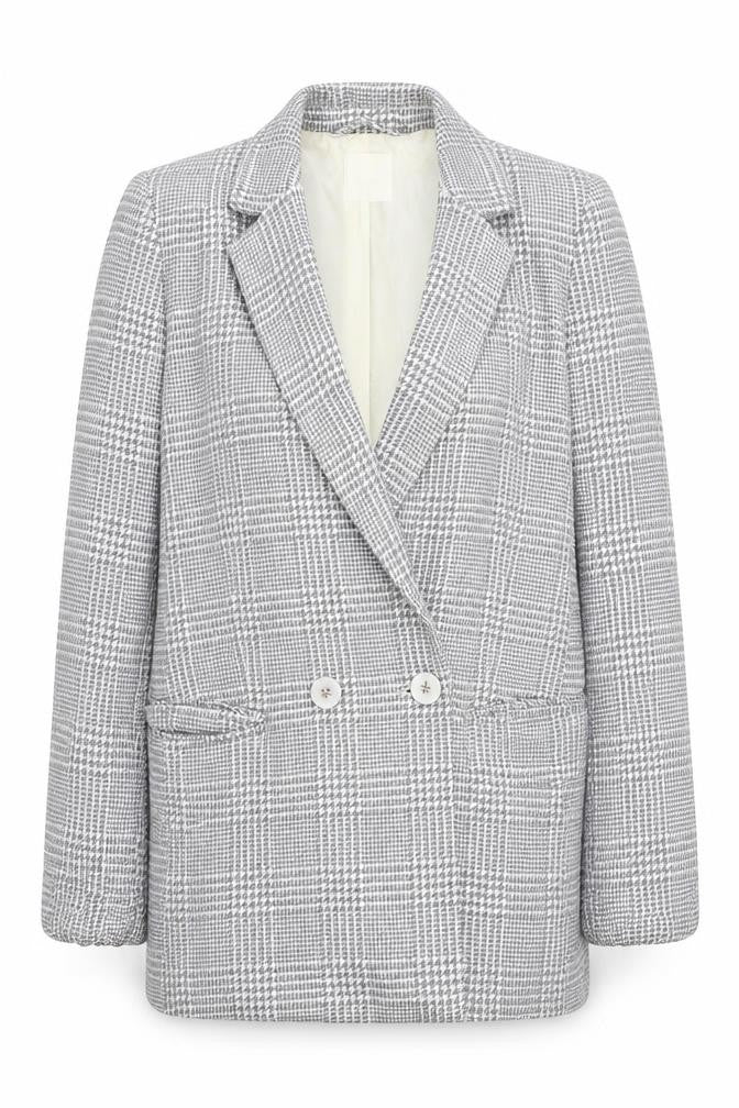 H&M Womens Grey Plaid Jacket Blazer Size 8 Button