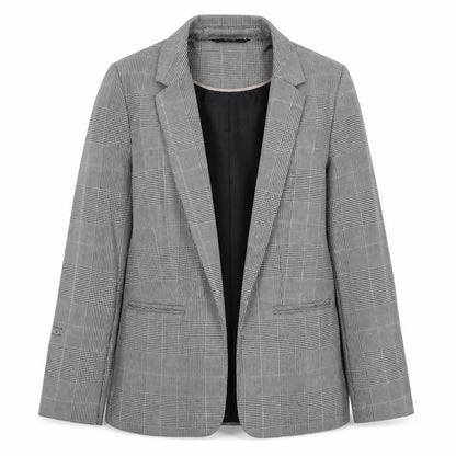 George Womens Black Plaid Jacket Blazer Size 10