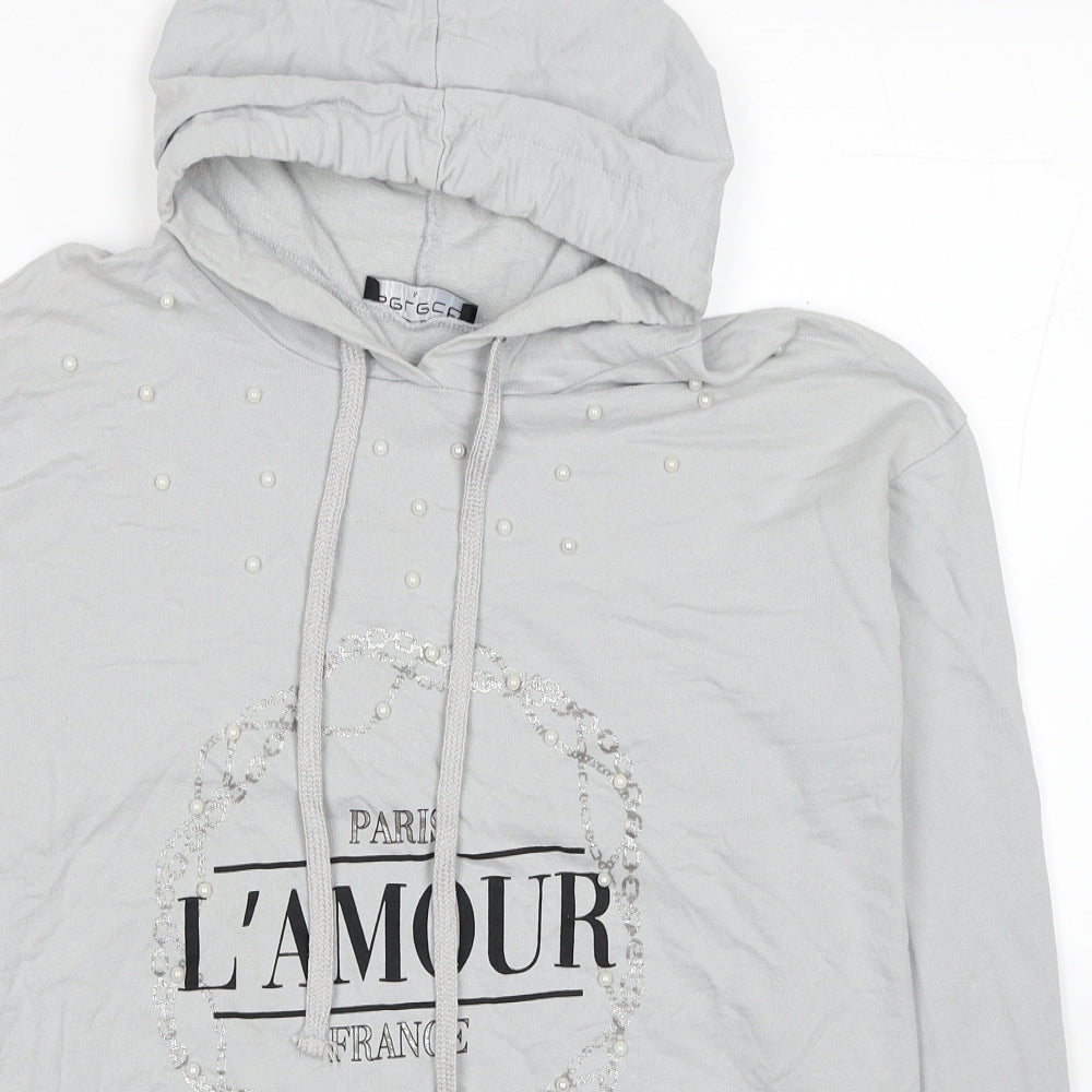 Selected Womens Grey Cotton Pullover Hoodie Size M Pullover - Paris, France