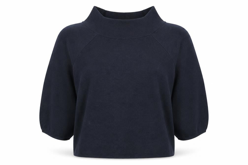 H&M Womens Blue Polyester Basic Blouse Size L Boat Neck
