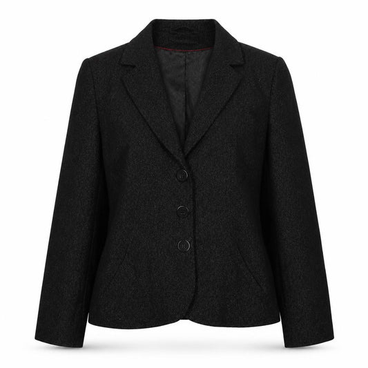 AMARANTO Womens Black Polyester Jacket Blazer Size 14