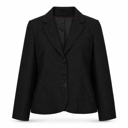 AMARANTO Womens Black Polyester Jacket Blazer Size 14