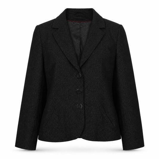 AMARANTO Womens Black Polyester Jacket Blazer Size 14