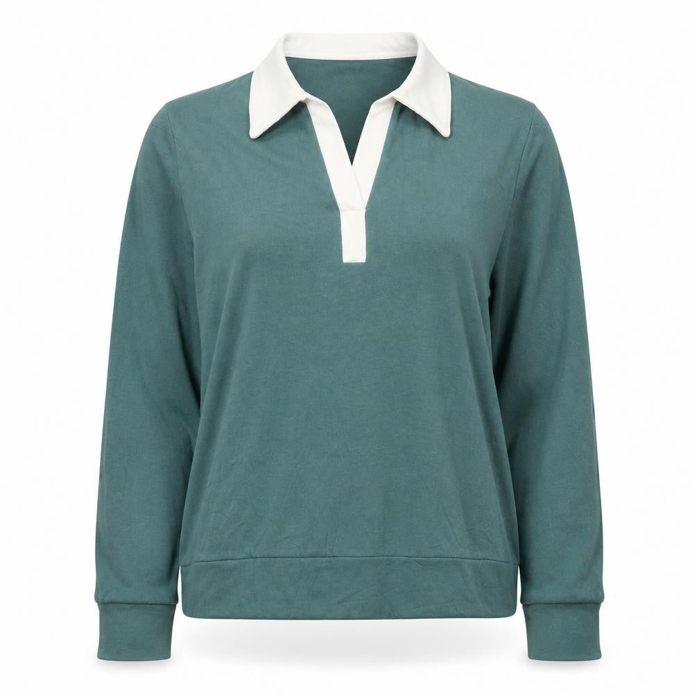 Preview Womens Blue Cotton Basic Polo Size M Collared
