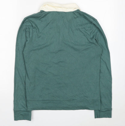 Preview Womens Blue Cotton Basic Polo Size M Collared