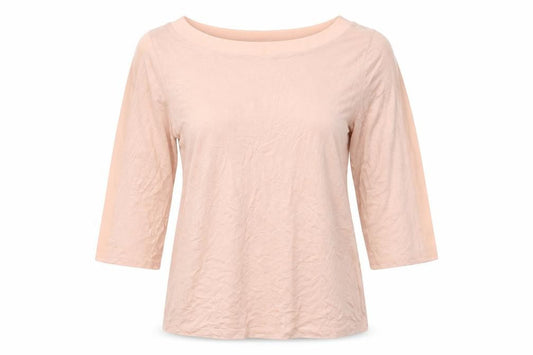 Preworn Womens Pink Polyester Basic T-Shirt Size 14 Boat Neck