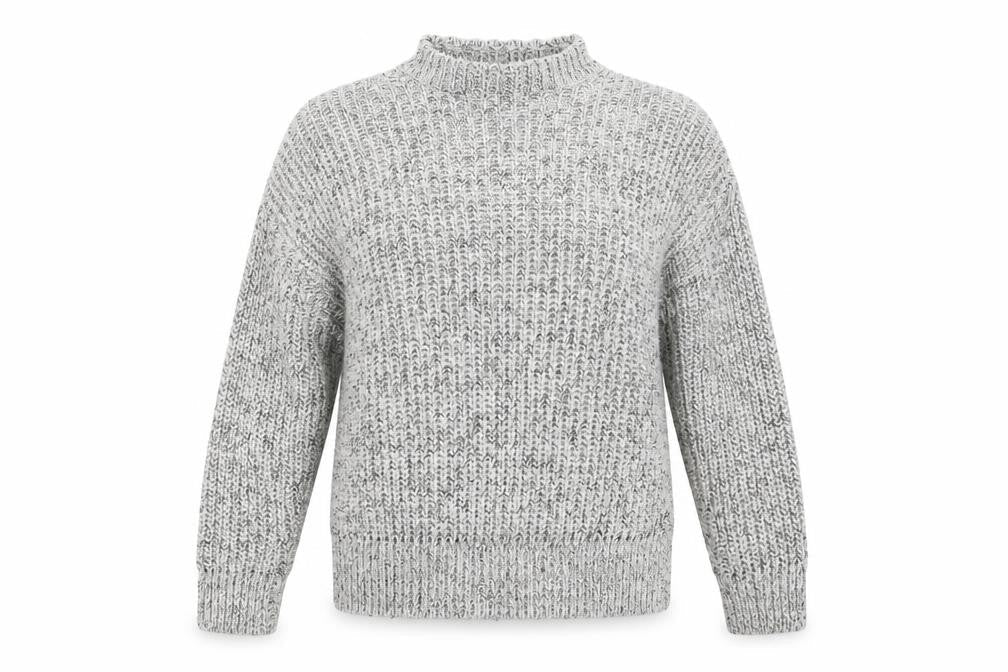 New Look Womens Grey Mock Neck Polyester Pullover Jumper Size S