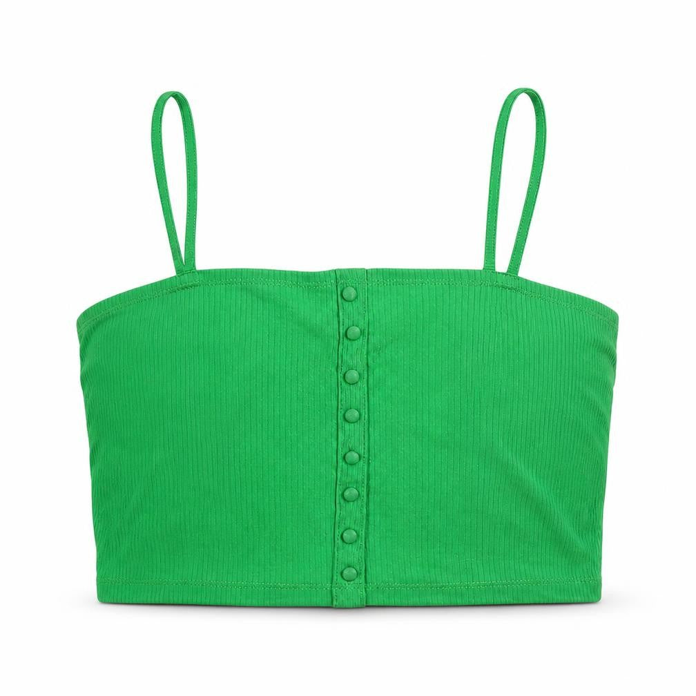 Primark Womens Green Polyester Cropped Tank Size S Square Neck