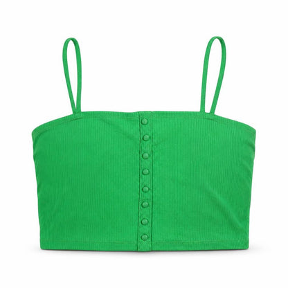 Primark Womens Green Polyester Cropped Tank Size S Square Neck