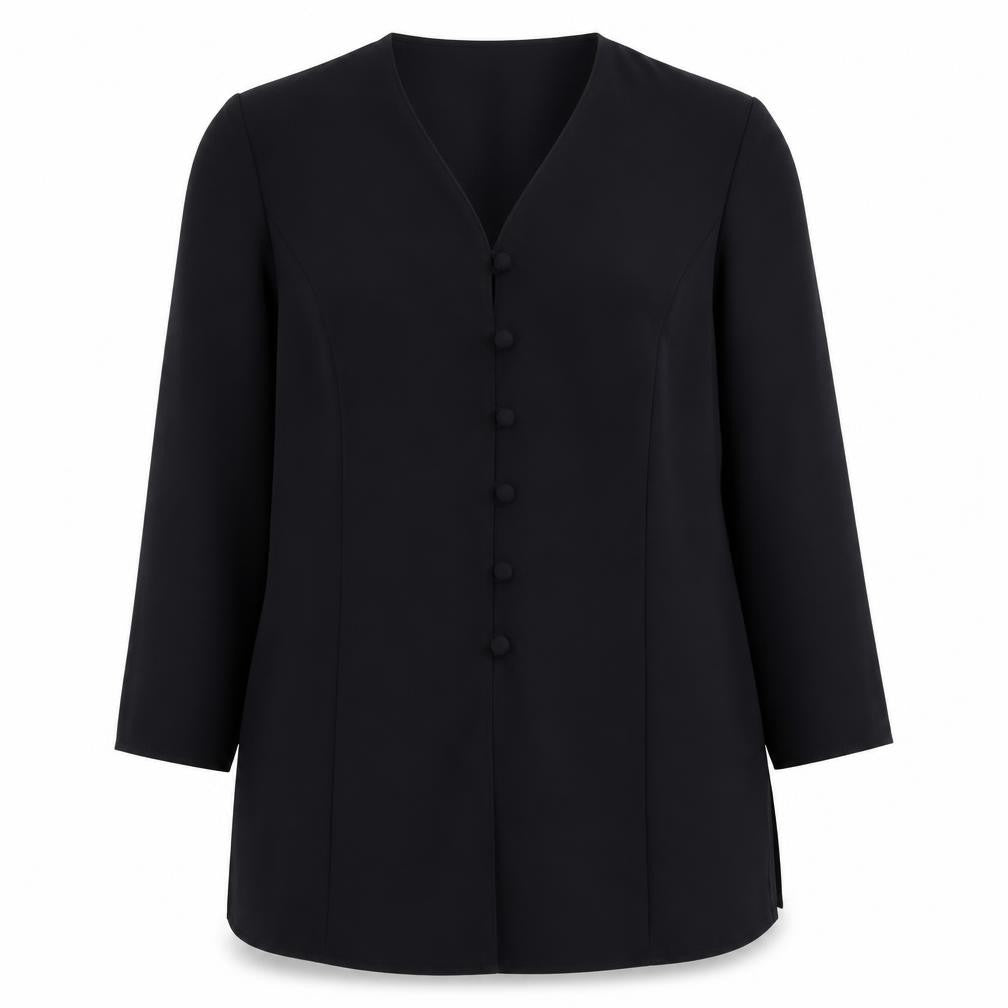 BHS Womens Blue Polyester Basic Blouse Size 14 V-Neck