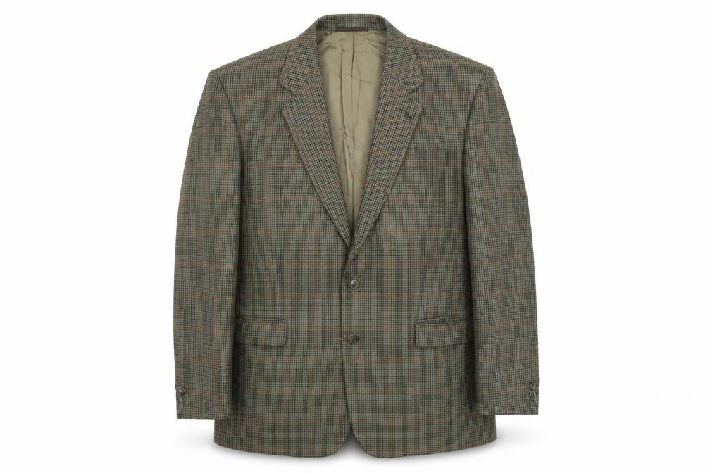 Skopes Mens Green Houndstooth Polyester Jacket Blazer Size XL
