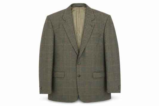 Skopes Mens Green Houndstooth Polyester Jacket Blazer Size XL