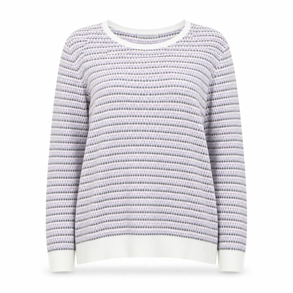 Cotswold Womens Multicoloured Boat Neck Geometric Cotton Pullover Jumper Size L