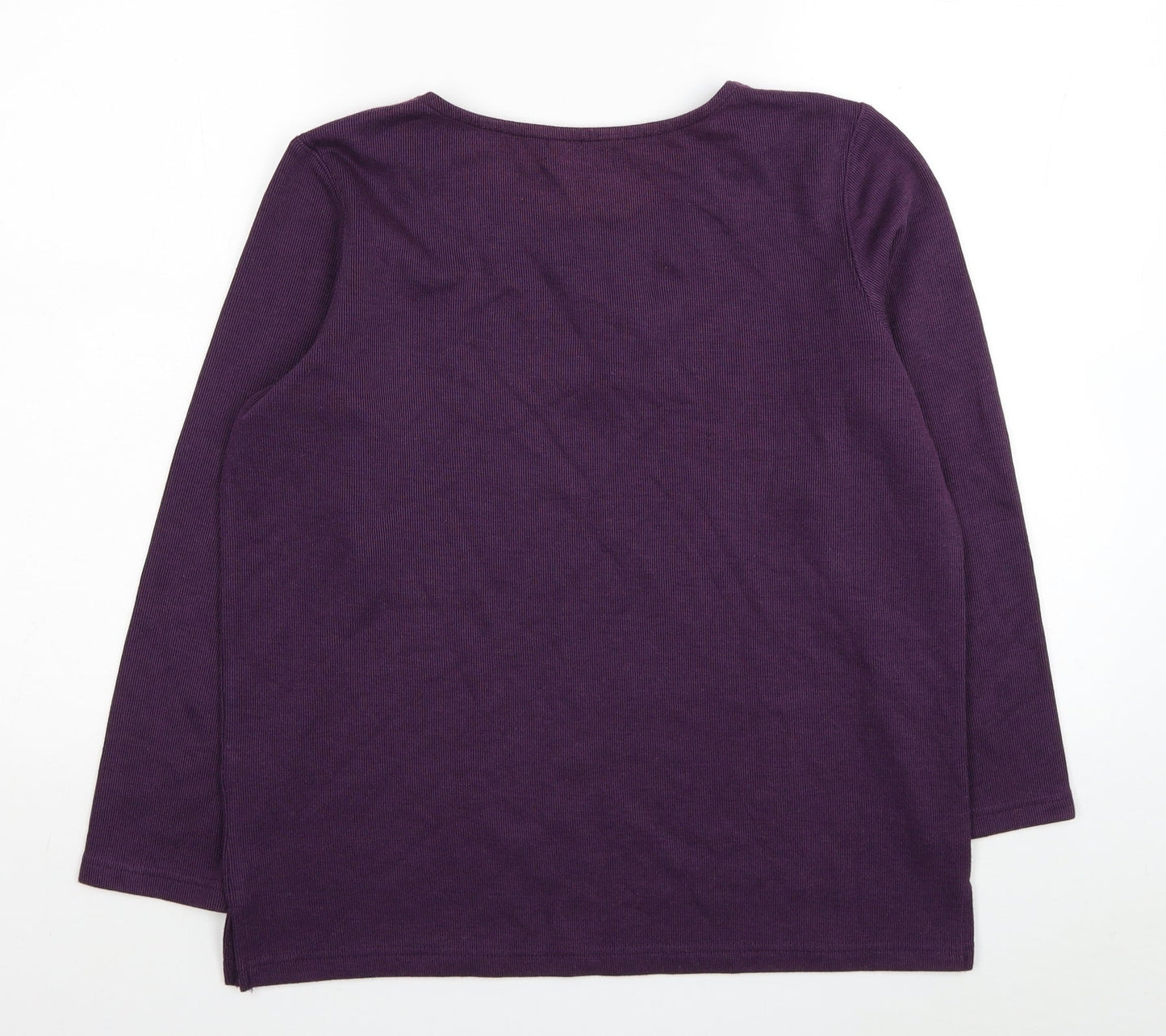 Bonmarché Womens Purple Scoop Neck Polyester Pullover Jumper Size S