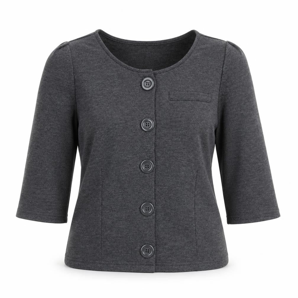 H&M Womens Grey Round Neck Polyester Cardigan Jumper Size M