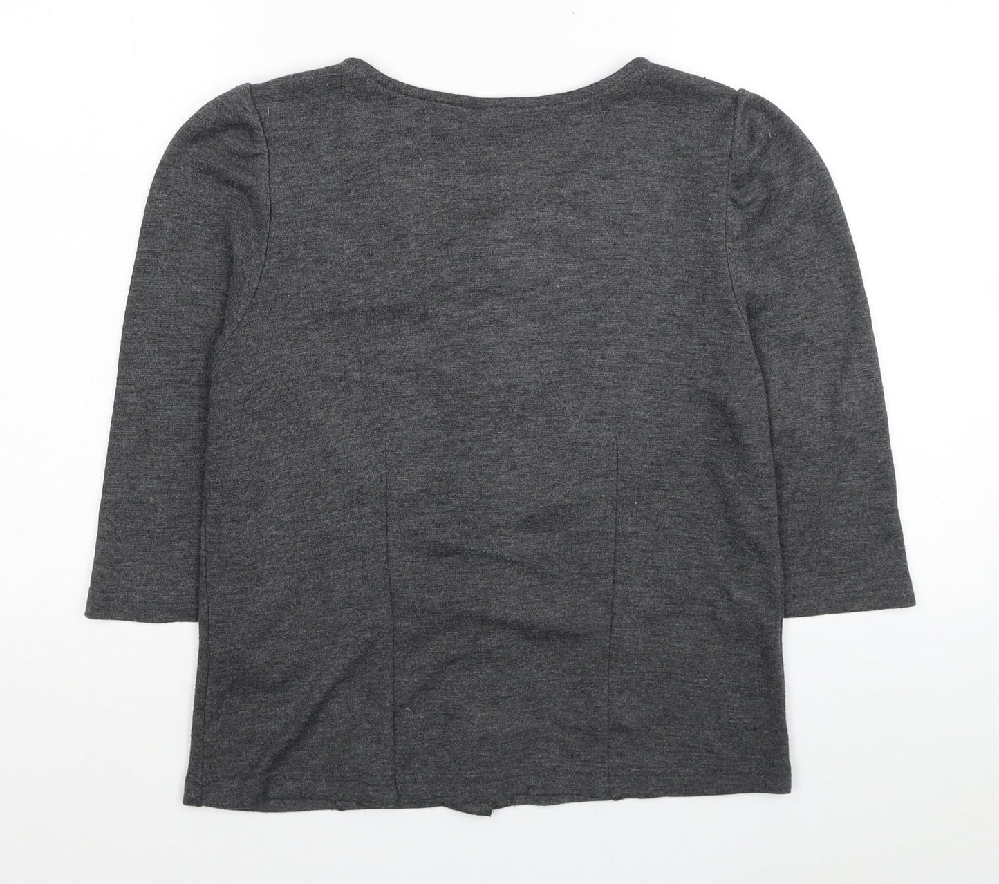 H&M Womens Grey Round Neck Polyester Cardigan Jumper Size M