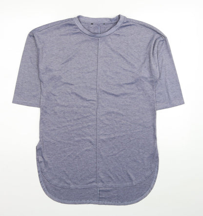 Primark Womens Blue Striped Polyester Tunic T-Shirt Size 6 Round Neck