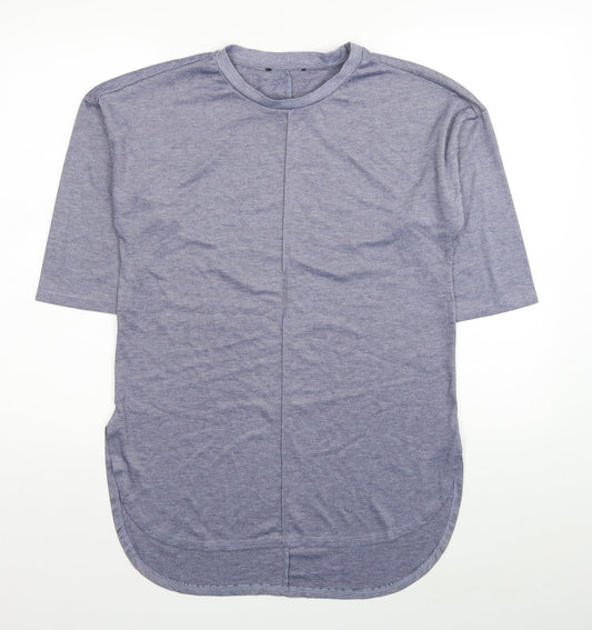 Primark Womens Blue Striped Polyester Tunic T-Shirt Size 6 Round Neck