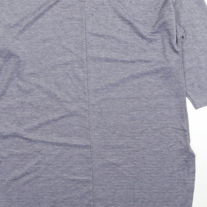 Primark Womens Blue Striped Polyester Tunic T-Shirt Size 6 Round Neck
