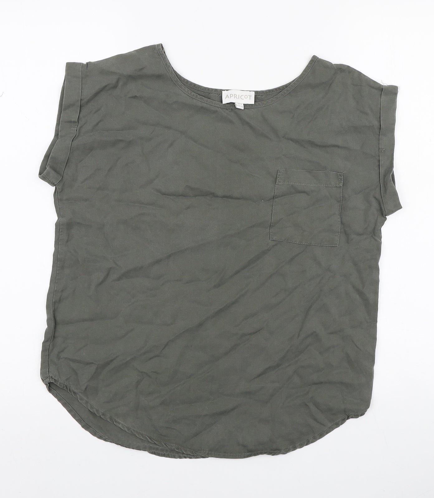 Apricot Womens Green Lyocell Basic T-Shirt Size 8 Round Neck