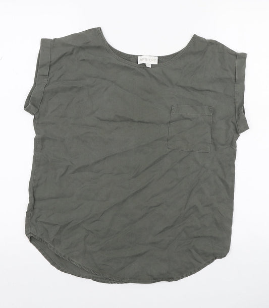 Apricot Womens Green Lyocell Basic T-Shirt Size 8 Round Neck