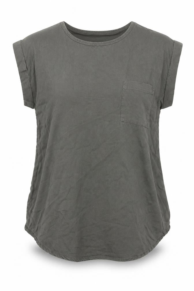 Apricot Womens Green Lyocell Basic T-Shirt Size 8 Round Neck
