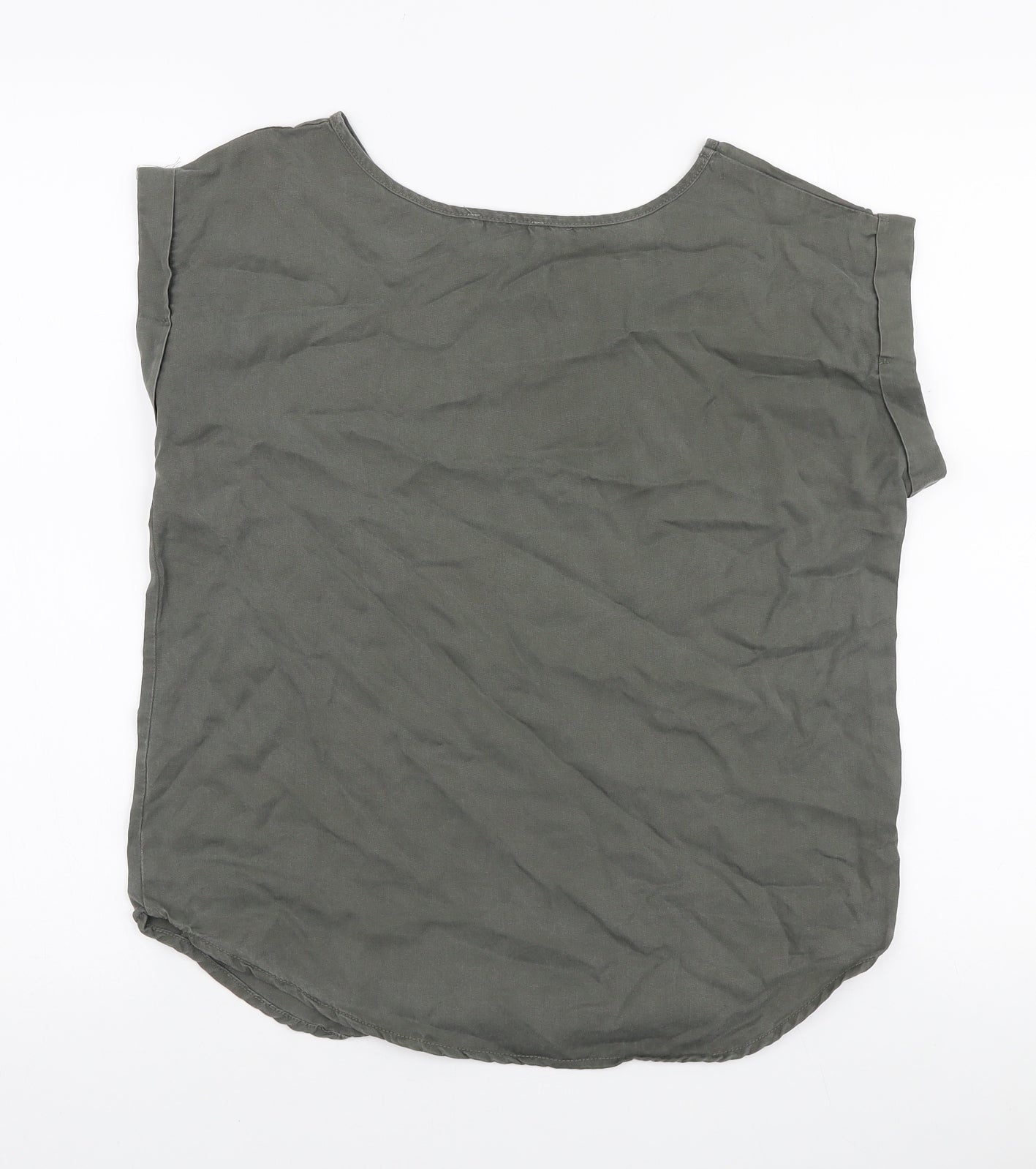 Apricot Womens Green Lyocell Basic T-Shirt Size 8 Round Neck