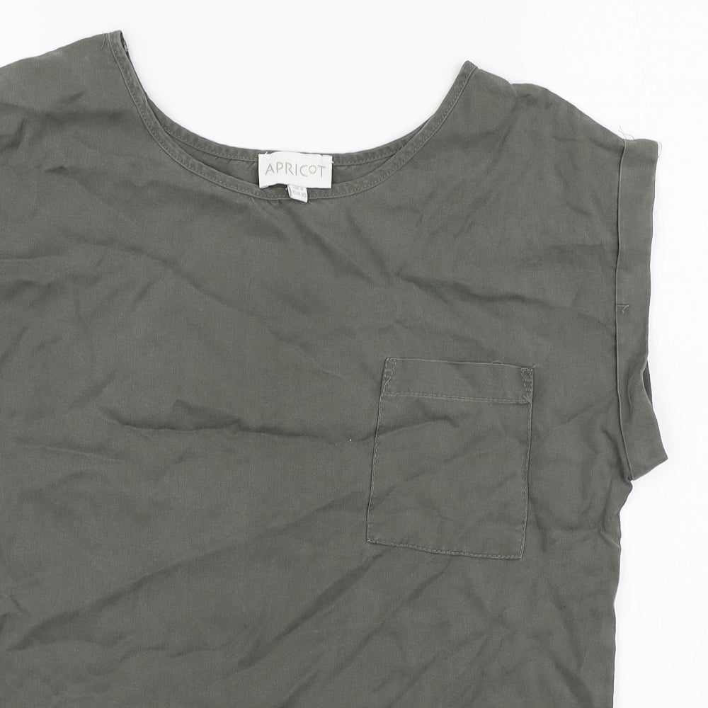 Apricot Womens Green Lyocell Basic T-Shirt Size 8 Round Neck