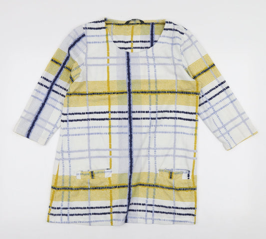 Love Leisure Womens White Plaid Polyester Tunic Sweatshirt Size 12 Pullover