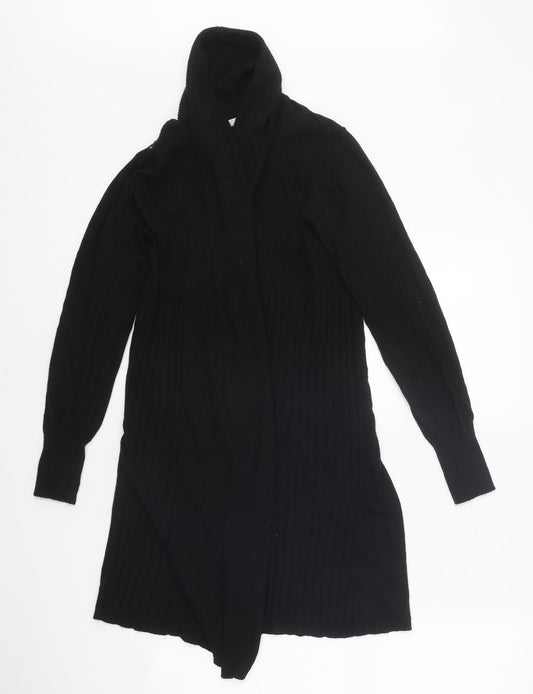 Wallis Womens Black Roll Neck Polyester Cardigan Jumper Size S