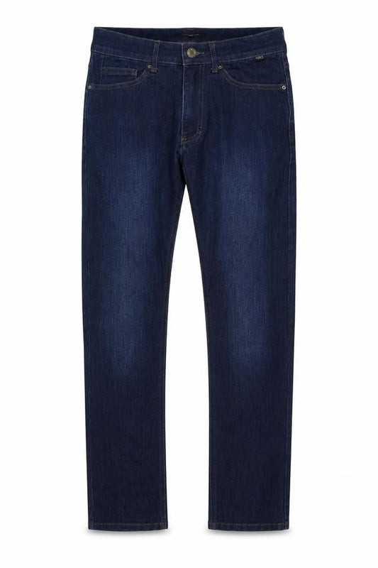 Coporate Wear Mens Blue Cotton Skinny Jeans Size 28 in L31 in Regular Button