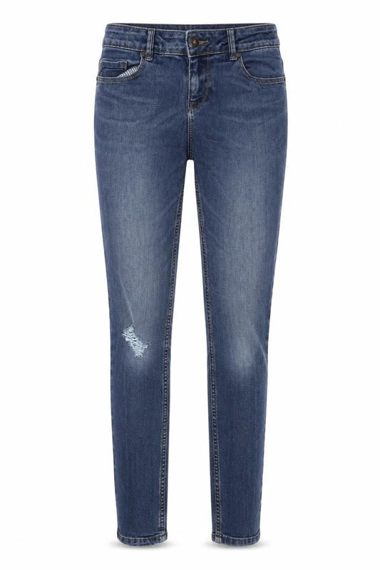Marks & Spencer Womens Blue Cotton Skinny Jeans Size 8 L31 in Regular Button