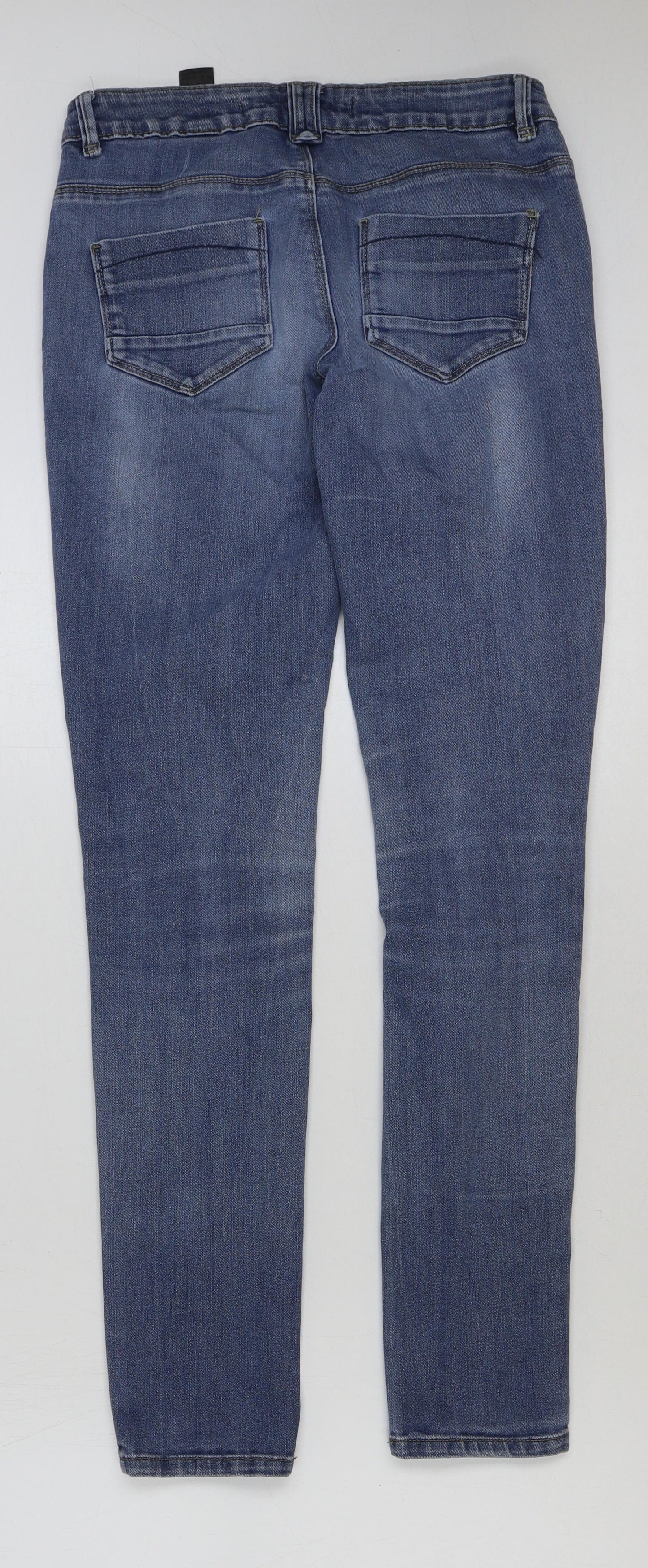Marks and Spencer Womens Blue Cotton Skinny Jeans Size 8 L31 in Regular Button
