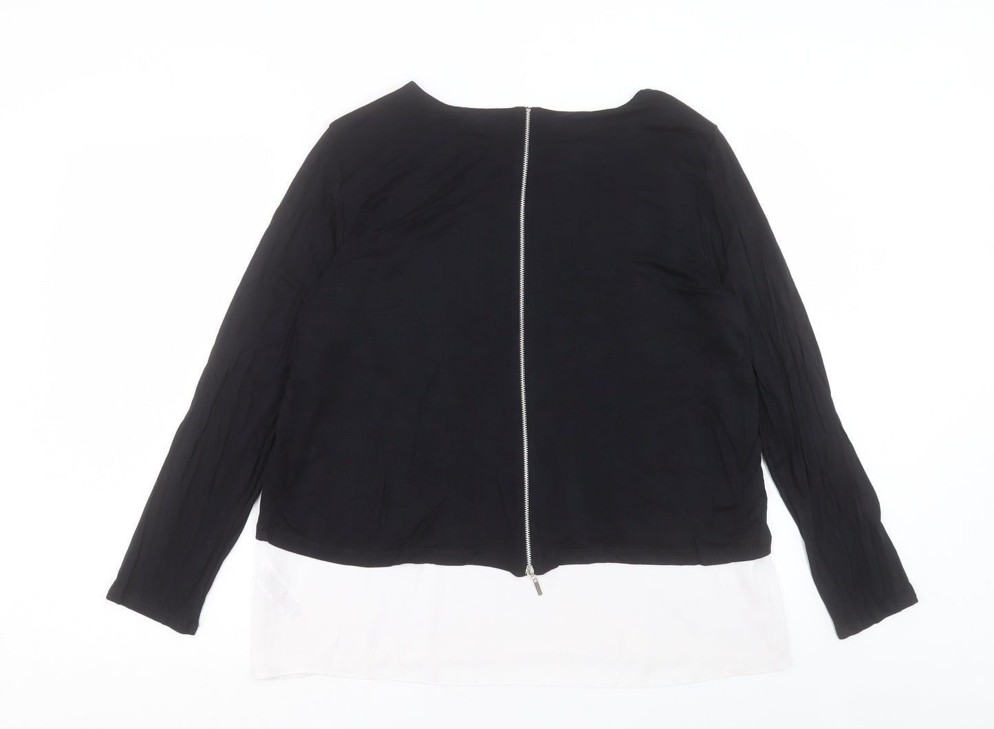 Wallis Womens Black Viscose Basic T-Shirt Size 16 Boat Neck