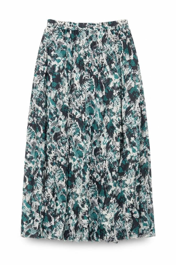 Marks & Spencer Womens Green Animal Print Polyester A-Line Skirt Size 6