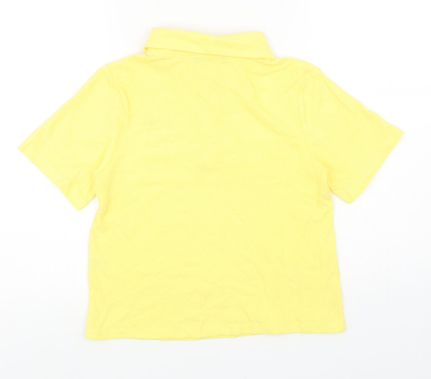 Select Girls Yellow Cotton Basic Polo Size 14 Years Collared Button - Babe