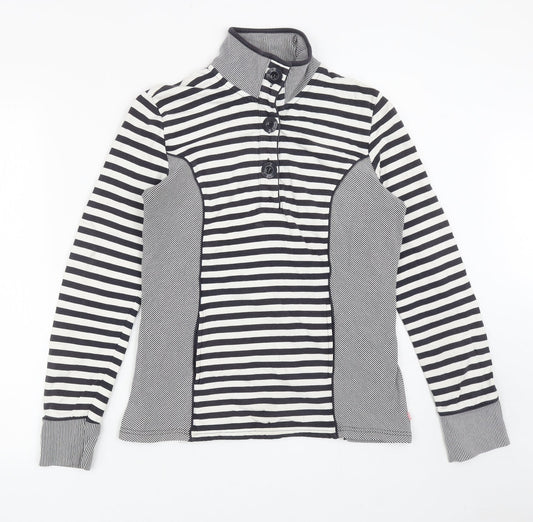 Per Una Womens Blue Striped Cotton Henley Sweatshirt Size S Button