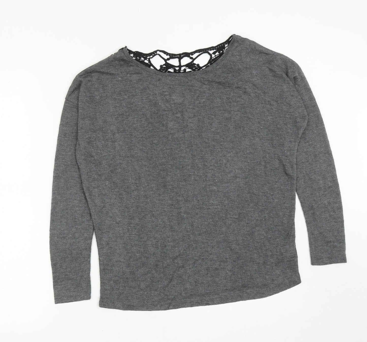 Atmosphere Womens Grey Scoop Neck Polyester Pullover Jumper Size 12