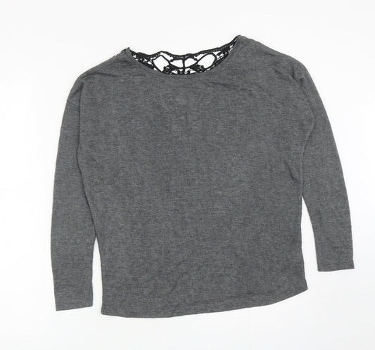 Atmosphere Womens Grey Scoop Neck Polyester Pullover Jumper Size 12